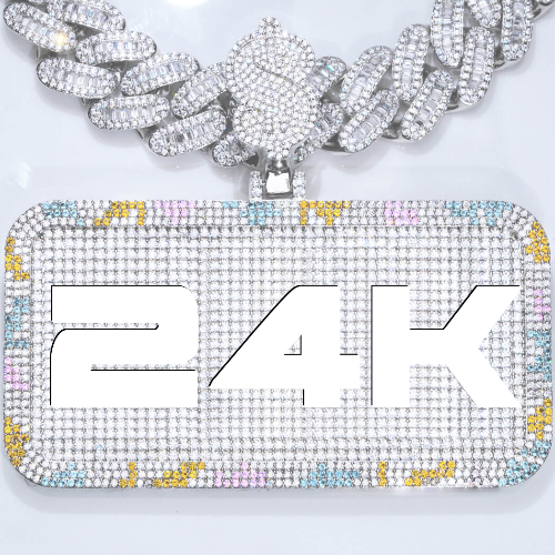 CUSTOM LETTER NECKLACE 3D COLORFUL SQUARE