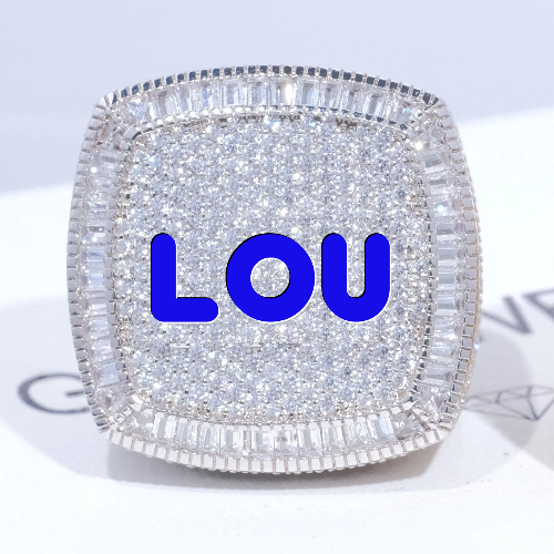 CUSTOM LETTER 3D ICED RING