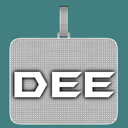 CUSTOM LETTER NECKLACE 3D BIG SQUARE