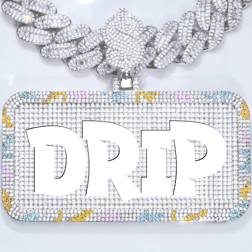 CUSTOM LETTER NECKLACE 3D COLORFUL SQUARE