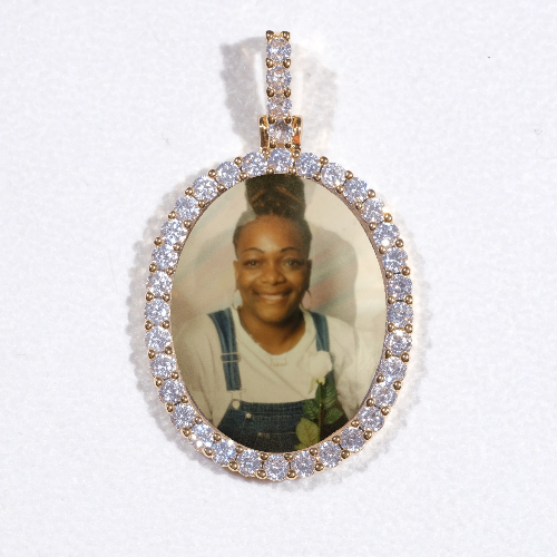 3D Oval Custom Picture Pendant