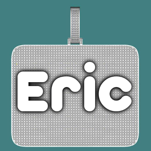 CUSTOM LETTER NECKLACE 3D BIG SQUARE