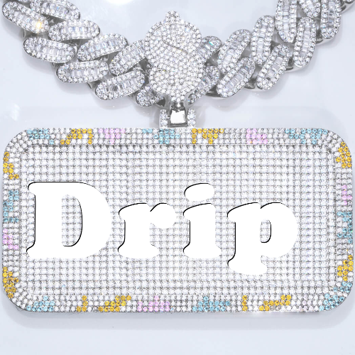 CUSTOM LETTER NECKLACE 3D COLORFUL SQUARE