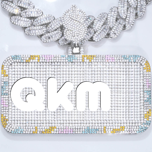 CUSTOM LETTER NECKLACE 3D COLORFUL SQUARE