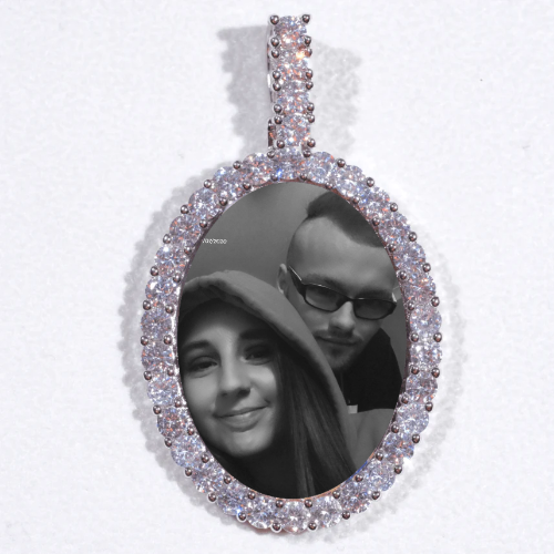 Large 3D Oval Custom Picture Pendant