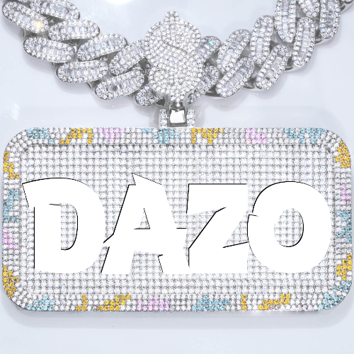 CUSTOM LETTER NECKLACE 3D COLORFUL SQUARE