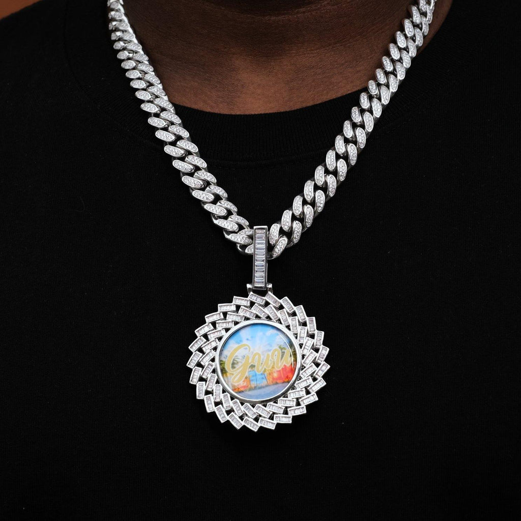 Large 3D Baguette Custom Picture Pendant - The GUU Shop