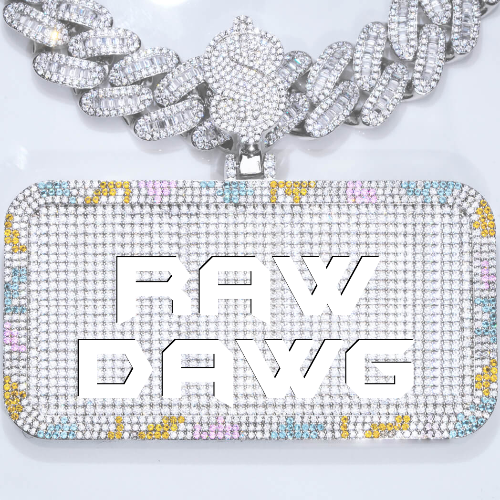 CUSTOM LETTER NECKLACE 3D COLORFUL SQUARE