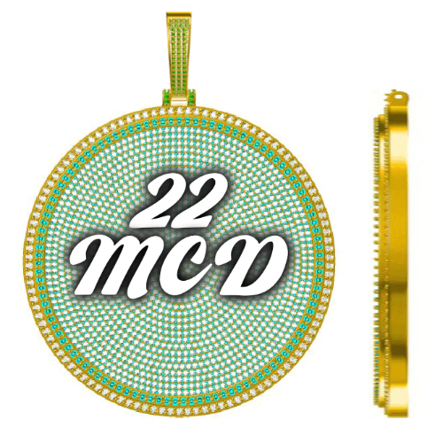 CUSTOM LETTER NECKLACE 3D BIG DISC