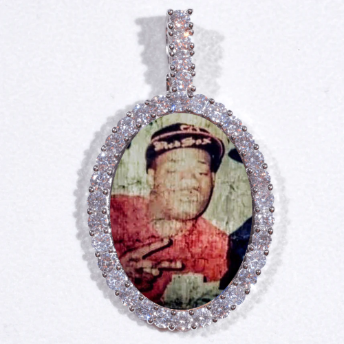 Large 3D Oval Custom Picture Pendant