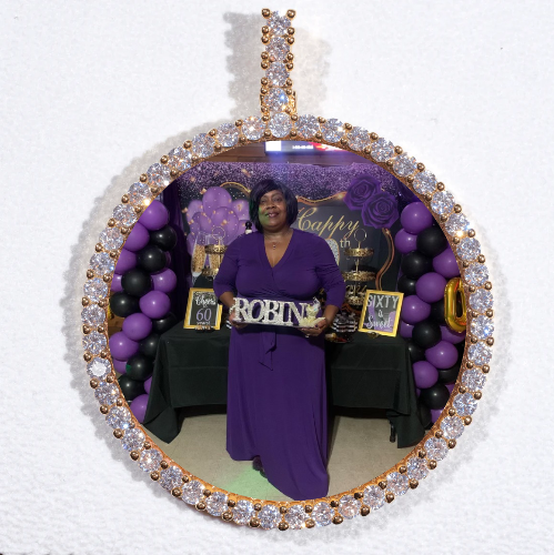 LARGE 3D CIRCLE CUSTOM PICTURE PENDANT