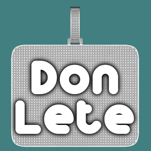 CUSTOM LETTER NECKLACE 3D BIG SQUARE