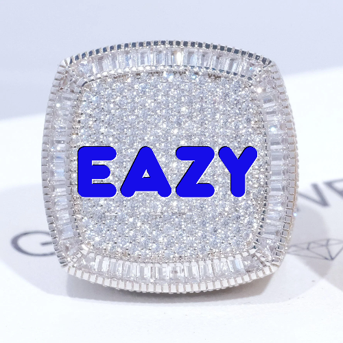 CUSTOM LETTER 3D ICED RING