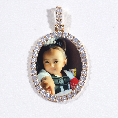 3D Oval Custom Picture Pendant