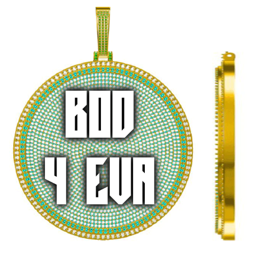 CUSTOM LETTER NECKLACE 3D BIG DISC