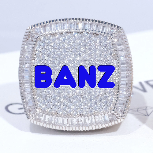 CUSTOM LETTER 3D ICED RING