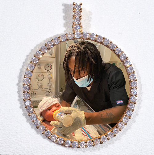 LARGE 3D CIRCLE CUSTOM PICTURE PENDANT