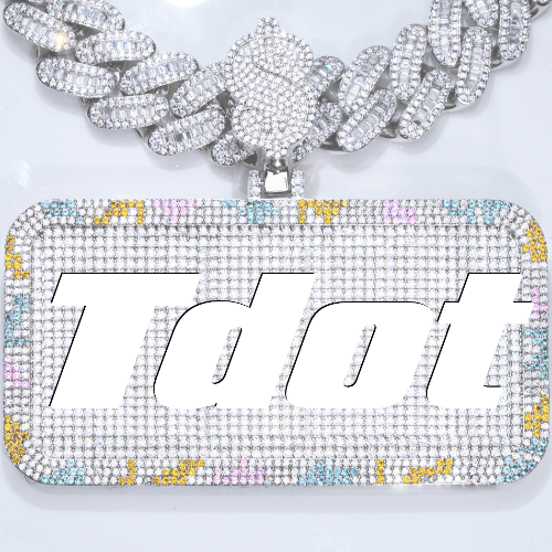 CUSTOM LETTER NECKLACE 3D COLORFUL SQUARE