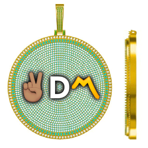 CUSTOM LETTER NECKLACE 3D BIG DISC
