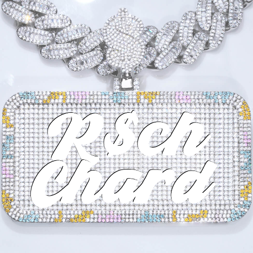 CUSTOM LETTER NECKLACE 3D COLORFUL SQUARE