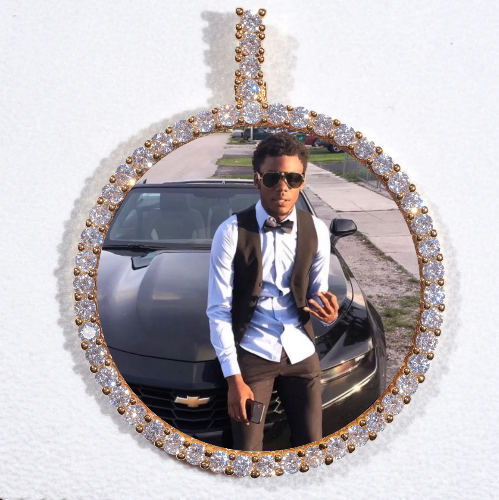 LARGE 3D CIRCLE CUSTOM PICTURE PENDANT