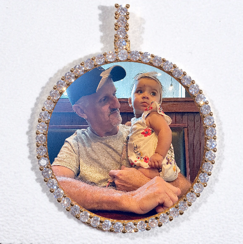 LARGE 3D CIRCLE CUSTOM PICTURE PENDANT