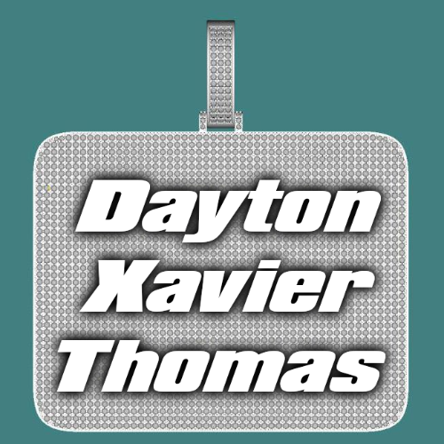 CUSTOM LETTER NECKLACE 3D BIG SQUARE