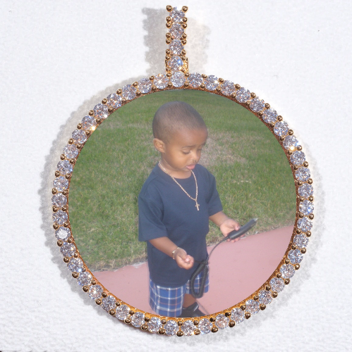 LARGE 3D CIRCLE CUSTOM PICTURE PENDANT