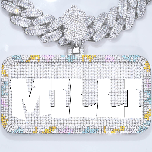 CUSTOM LETTER NECKLACE 3D COLORFUL SQUARE