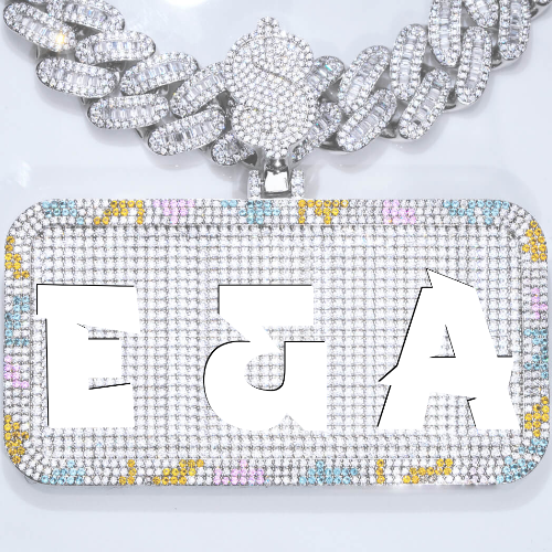 CUSTOM LETTER NECKLACE 3D COLORFUL SQUARE