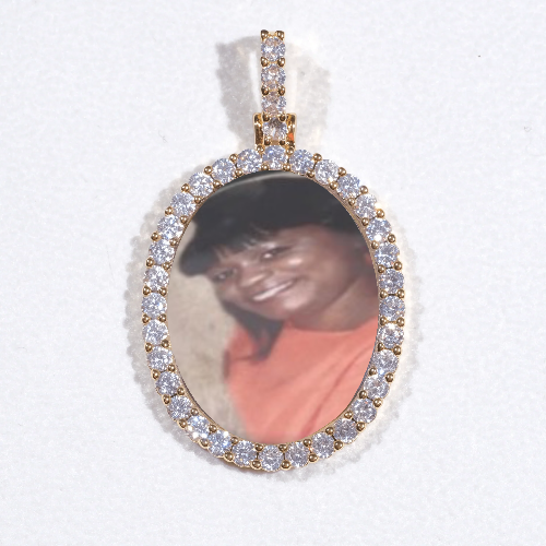 3D Oval Custom Picture Pendant