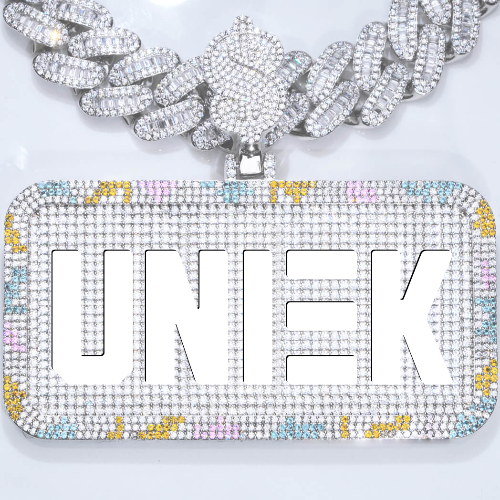 CUSTOM LETTER NECKLACE 3D COLORFUL SQUARE
