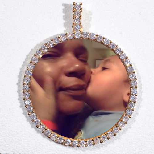 LARGE 3D CIRCLE CUSTOM PICTURE PENDANT