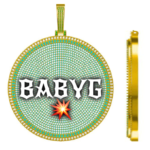 CUSTOM LETTER NECKLACE 3D BIG DISC