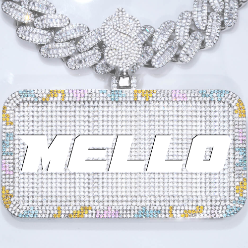CUSTOM LETTER NECKLACE 3D COLORFUL SQUARE