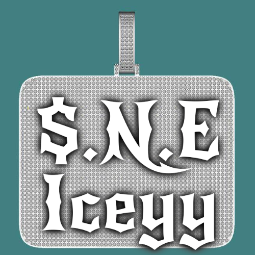 CUSTOM LETTER NECKLACE 3D BIG SQUARE