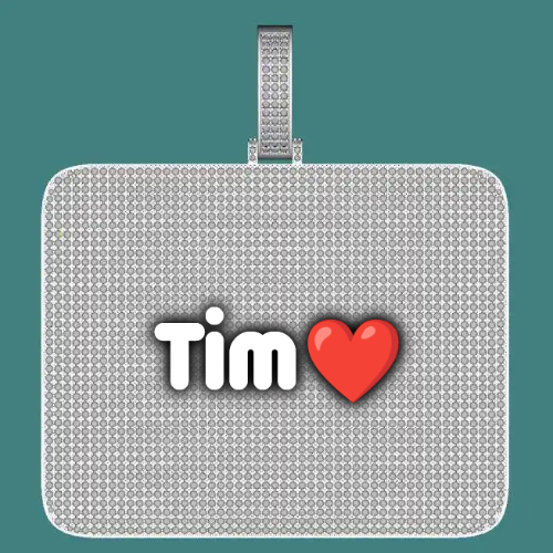 CUSTOM LETTER NECKLACE 3D BIG SQUARE
