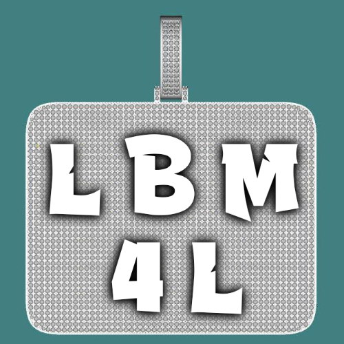 CUSTOM LETTER NECKLACE 3D BIG SQUARE