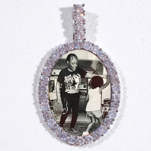 Large 3D Oval Custom Picture Pendant