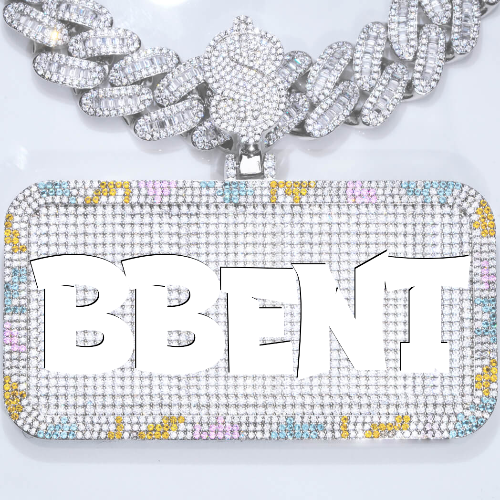 CUSTOM LETTER NECKLACE 3D COLORFUL SQUARE