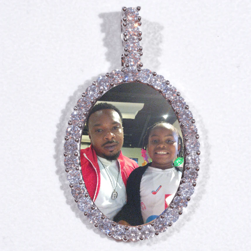 Large 3D Oval Custom Picture Pendant