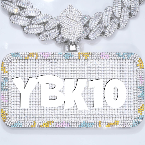 CUSTOM LETTER NECKLACE 3D COLORFUL SQUARE