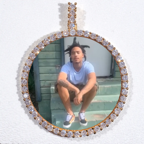 LARGE 3D CIRCLE CUSTOM PICTURE PENDANT