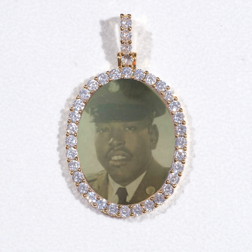 3D Oval Custom Picture Pendant