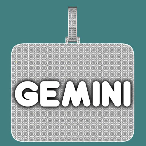 CUSTOM LETTER NECKLACE 3D BIG SQUARE
