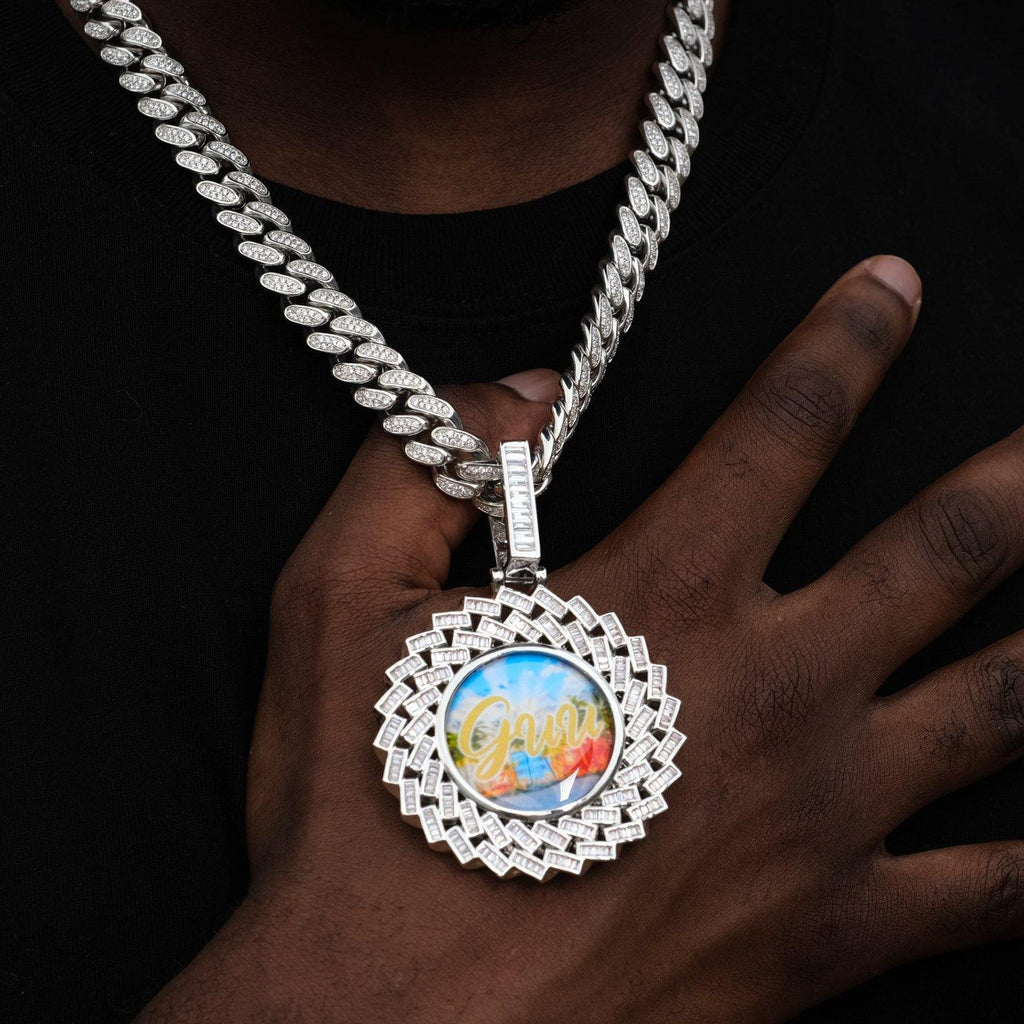 Large 3D Baguette Custom Picture Pendant - The GUU Shop