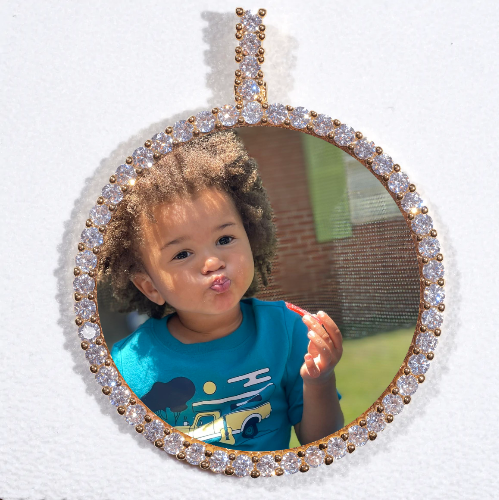 LARGE 3D CIRCLE CUSTOM PICTURE PENDANT