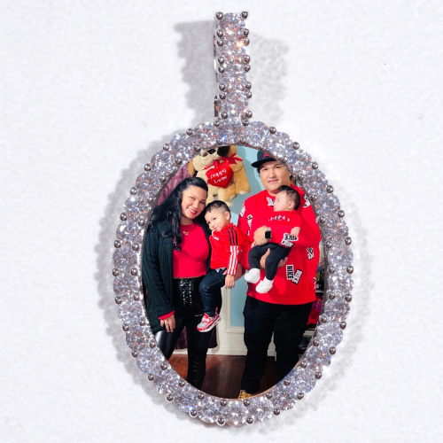 Large 3D Oval Custom Picture Pendant