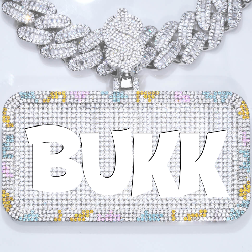 CUSTOM LETTER NECKLACE 3D COLORFUL SQUARE