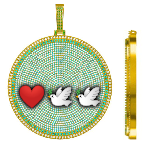 CUSTOM LETTER NECKLACE 3D BIG DISC